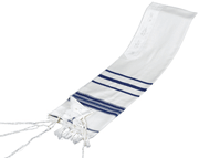 Classic Wool Tallis - Blue Stripes